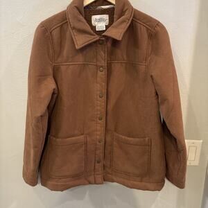 Boston Traders Women's Fleece Lined Trucker Jacket, Tan, Size Small